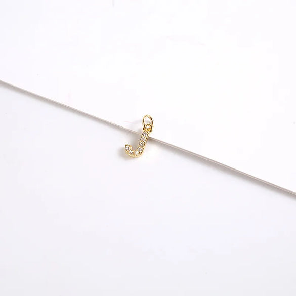 1 Piece 8*11.8mm Copper Zircon Letter Pendant