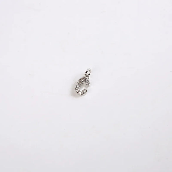 1 Piece 8*11.8mm Copper Zircon Letter Pendant