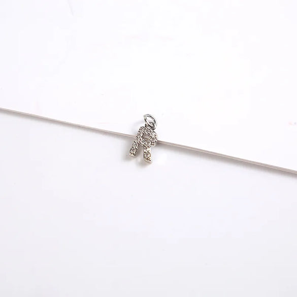 1 Piece 8*11.8mm Copper Zircon Letter Pendant