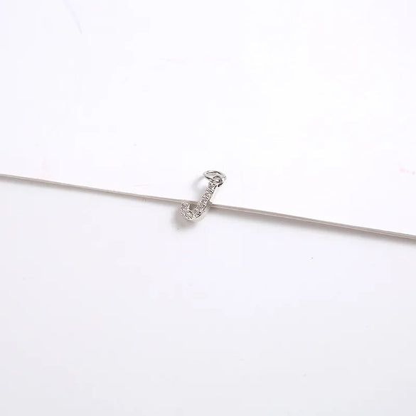 1 Piece 8*11.8mm Copper Zircon Letter Pendant