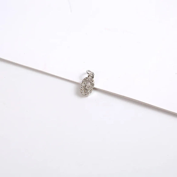1 Piece 8*11.8mm Copper Zircon Letter Pendant