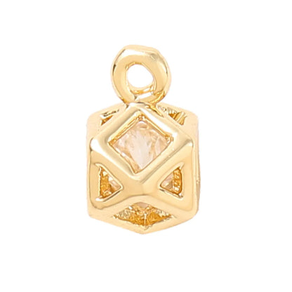 1 Piece 8 * 5mm Copper Zircon 18K Gold Plated White Gold Plated Solid Color Polished Pendant