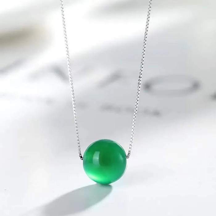 1 Piece 8mm Agate Round Pendant