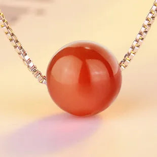 1 Piece 8mm Agate Round Pendant