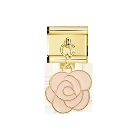 1 Piece 9*10mm 304 Stainless Steel Color Block Heart Shape Bow Knot Italian Charms