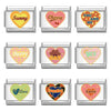 1 Piece 9*10mm 304 Stainless Steel Letter Heart Shape Italian Charms
