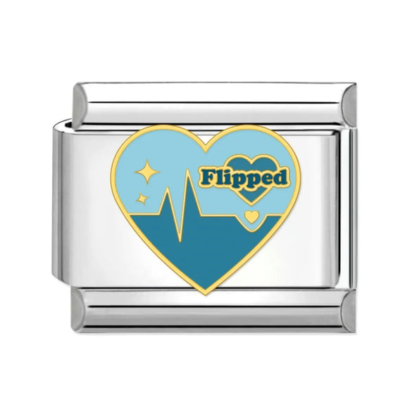 1 Piece 9*10mm 304 Stainless Steel Letter Heart Shape Italian Charms