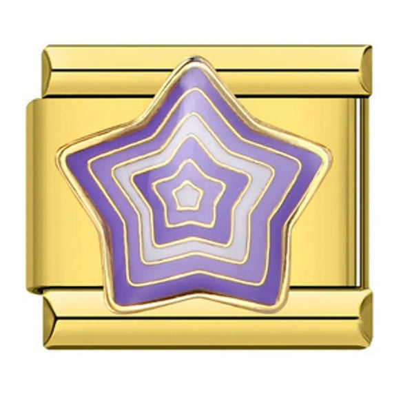 1 Piece 9*10mm 304 Stainless Steel Star Heart Shape Italian Charms