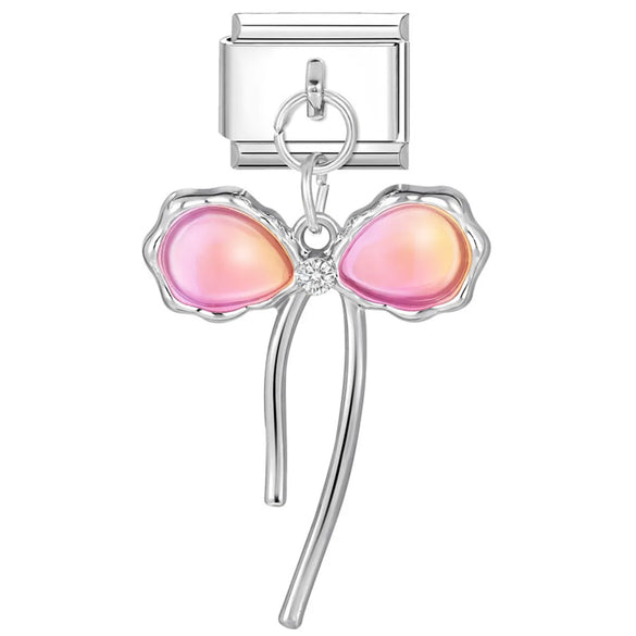 1 Piece 9*10mm Titanium Steel Zircon Star Heart Shape Butterfly Italian Charms