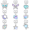 1 Piece 9*10mm Titanium Steel Zircon Star Heart Shape Butterfly Italian Charms