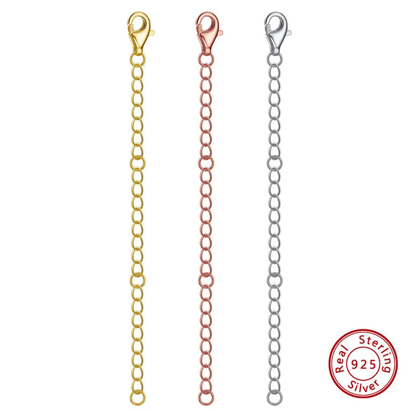 1 Piece 925 Sterling Silver Extension Chain Chain Classic Style Geometric