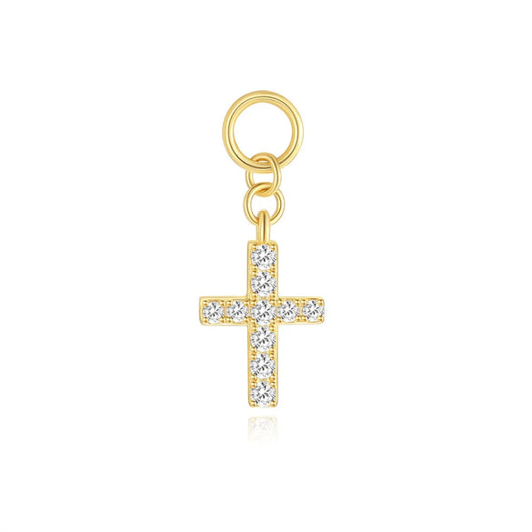 1 Piece 925 Sterling Silver Zircon 925 Sterling Silver Earrings Cross Drop Earrings