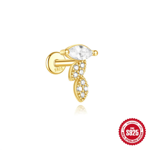 1 Piece 925 Sterling Silver Zircon 925 Sterling Silver Earrings Geometric Devil'S Eye Ear Studs