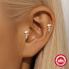 1 Piece 925 Sterling Silver Zircon 925 Sterling Silver Earrings Geometric Devil'S Eye Ear Studs