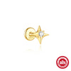 1 Piece 925 Sterling Silver Zircon 925 Sterling Silver Earrings Star Heart Shape Ear Studs