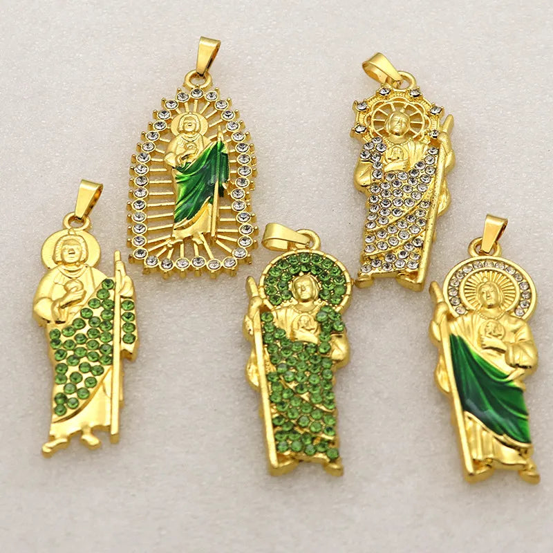 1 Piece Alloy Zircon Human Pendant