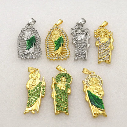 1 Piece Alloy Zircon Human Pendant