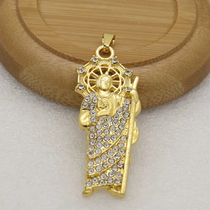 1 Piece Alloy Zircon Human Pendant