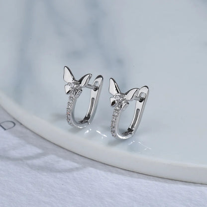 1 Piece Artistic Bow Knot Copper Plating Inlay Zircon Earrings