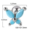 1 Piece Ear Cartilage Rings & Studs Artistic Butterfly 304 Stainless Steel Turquoise Zircon Inlay Turquoise Zircon