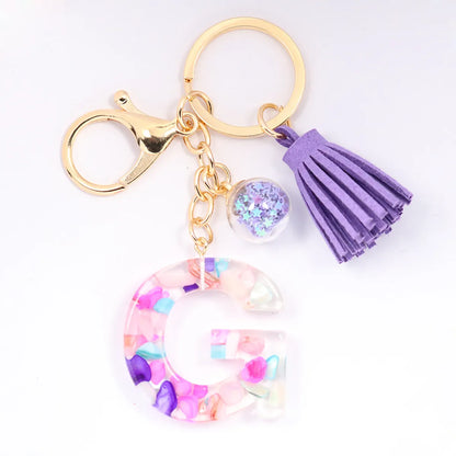 1 Piece Artistic Letter Alloy Plastic Resin Couple Bag Pendant Keychain