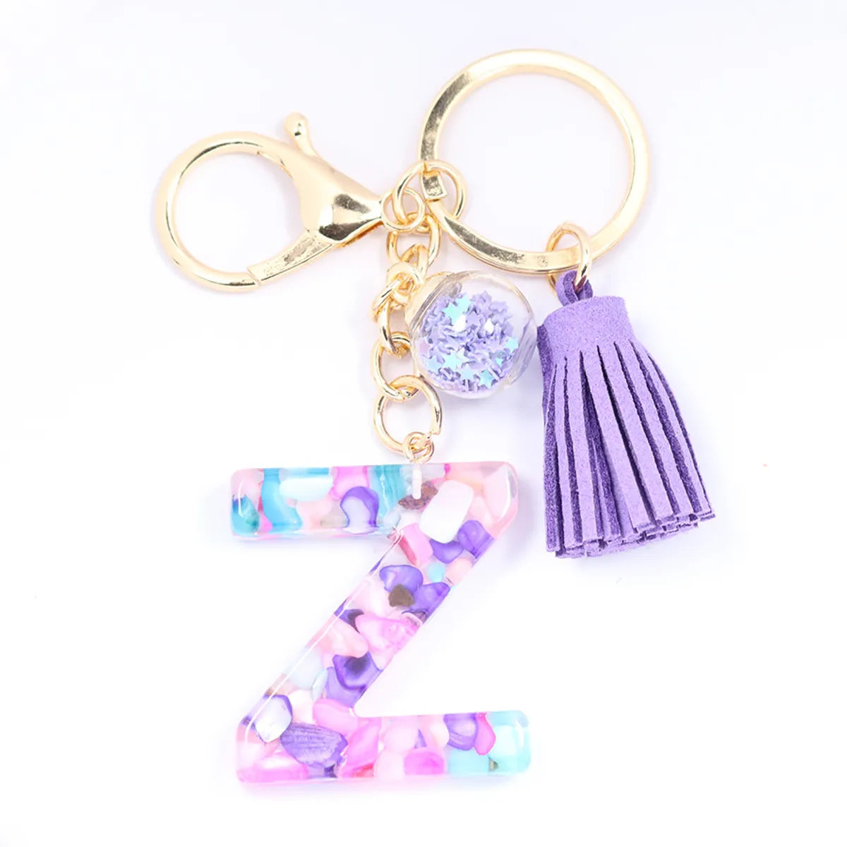 1 Piece Artistic Letter Alloy Plastic Resin Couple Bag Pendant Keychain