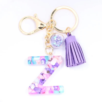 1 Piece Artistic Letter Alloy Plastic Resin Couple Bag Pendant Keychain