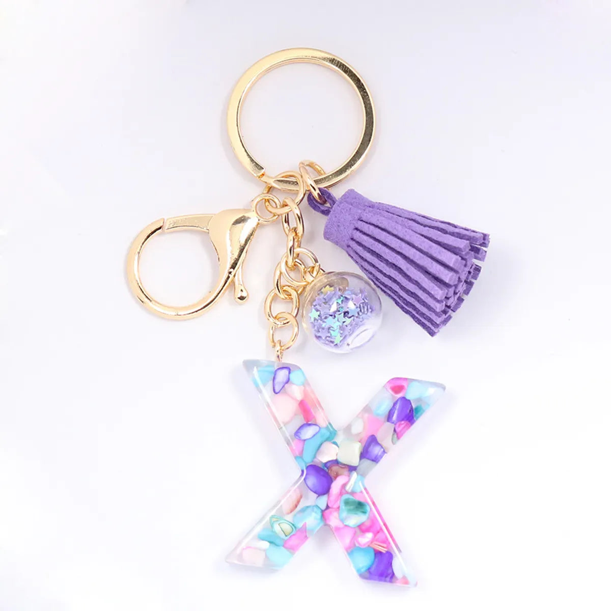 1 Piece Artistic Letter Alloy Plastic Resin Couple Bag Pendant Keychain