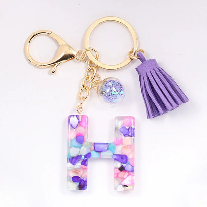 1 Piece Artistic Letter Alloy Plastic Resin Couple Bag Pendant Keychain