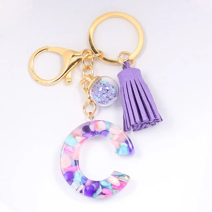 1 Piece Artistic Letter Alloy Plastic Resin Couple Bag Pendant Keychain