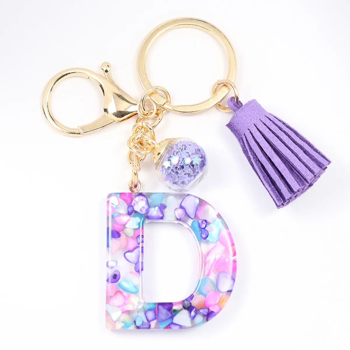 1 Piece Artistic Letter Alloy Plastic Resin Couple Bag Pendant Keychain