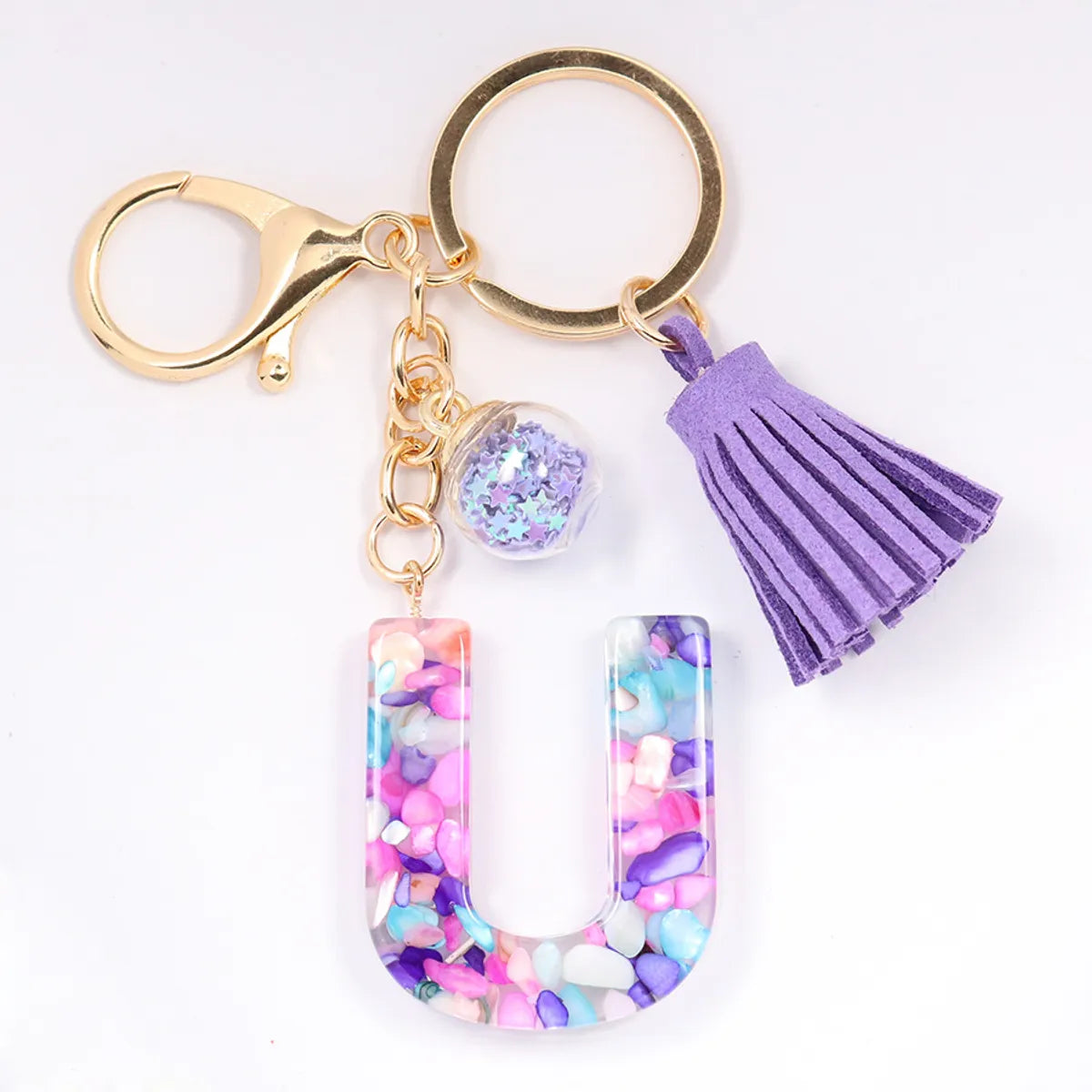 1 Piece Artistic Letter Alloy Plastic Resin Couple Bag Pendant Keychain