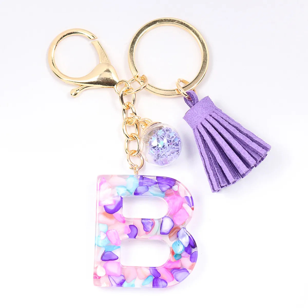 1 Piece Artistic Letter Alloy Plastic Resin Couple Bag Pendant Keychain