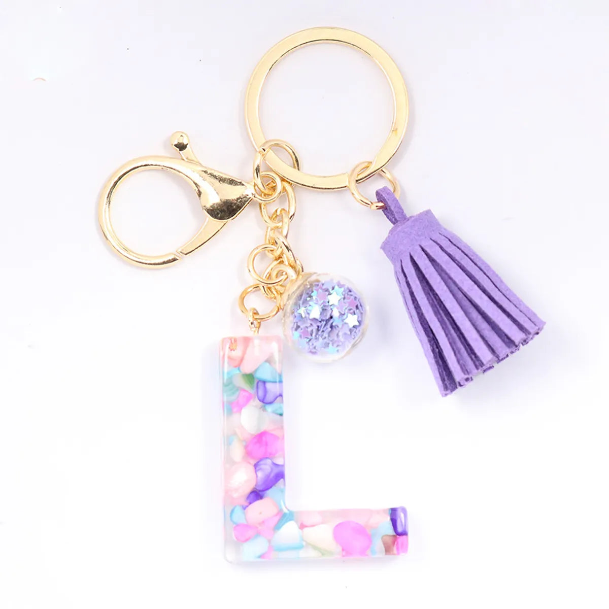 1 Piece Artistic Letter Alloy Plastic Resin Couple Bag Pendant Keychain