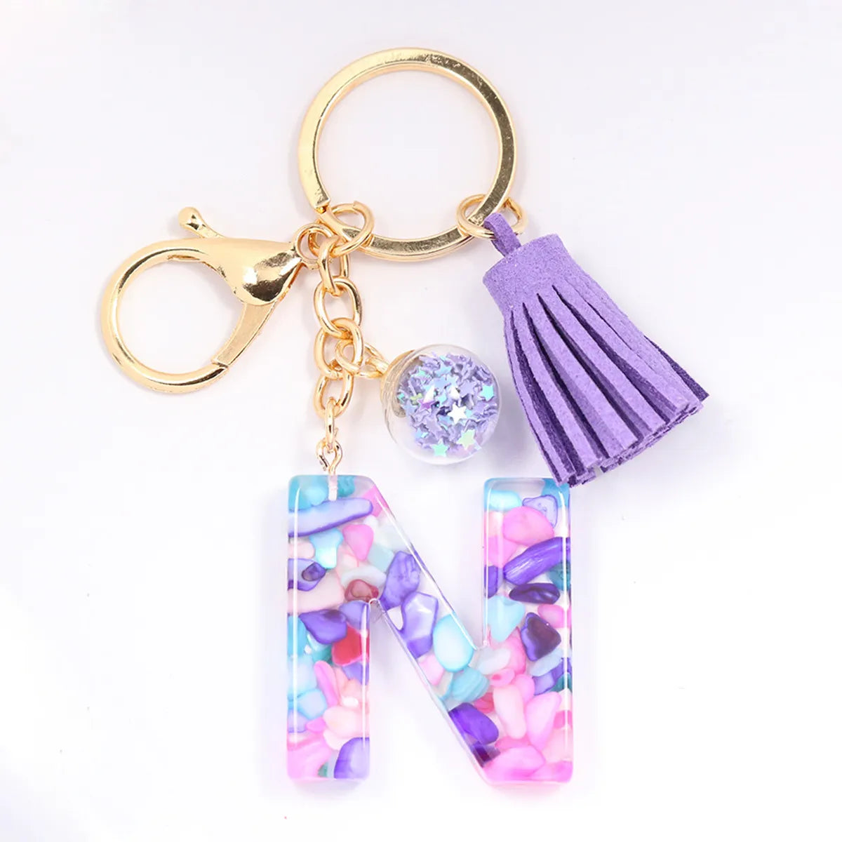 1 Piece Artistic Letter Alloy Plastic Resin Couple Bag Pendant Keychain