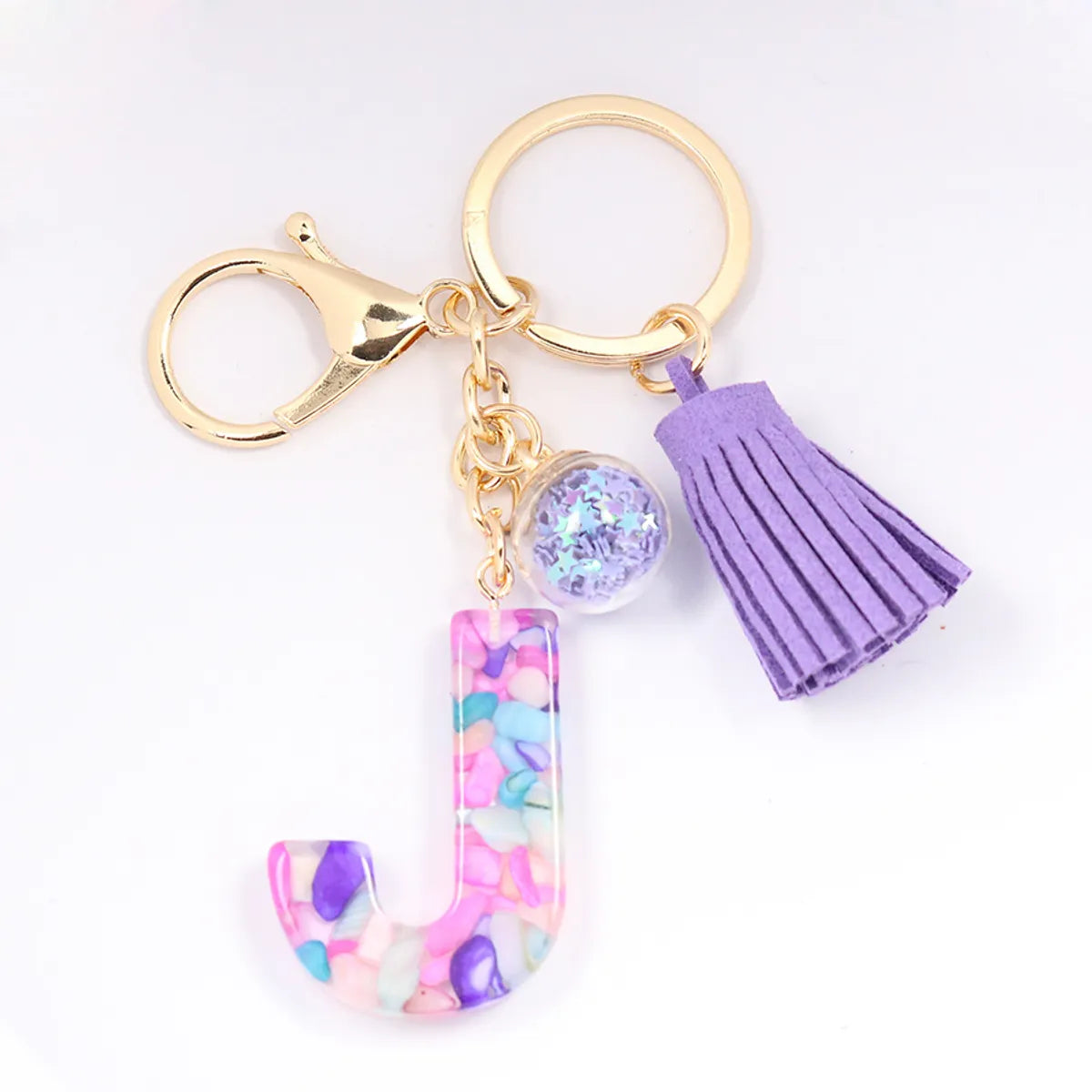 1 Piece Artistic Letter Alloy Plastic Resin Couple Bag Pendant Keychain