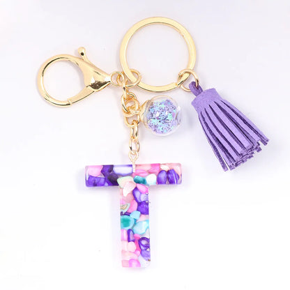 1 Piece Artistic Letter Alloy Plastic Resin Couple Bag Pendant Keychain