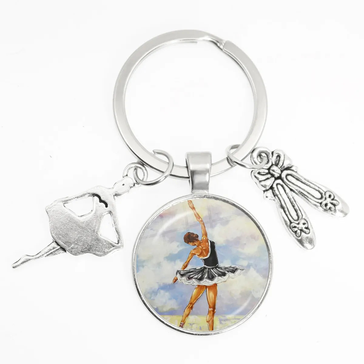 1 Piece Artistic Portrait Round Alloy Metal Christmas Unisex Bag Pendant Keychain