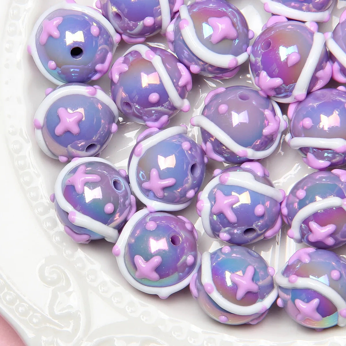 1 Piece Arylic Heart Shape Beads