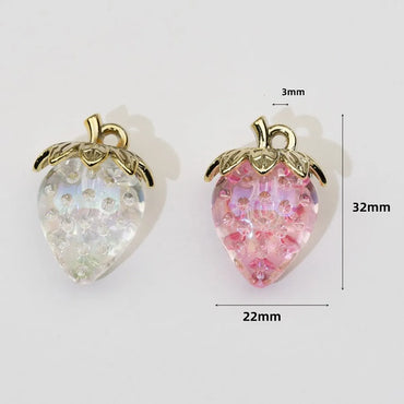 1 Piece Arylic Strawberry Pendant