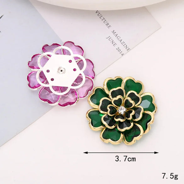 1 Piece Arylic Zircon Flower Pendant