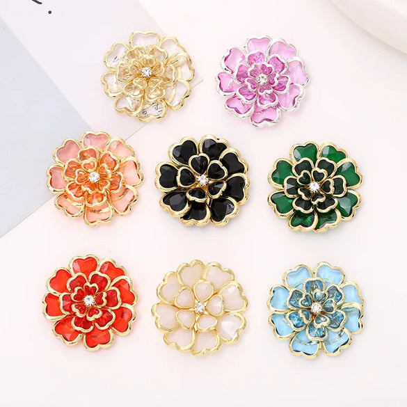 1 Piece Arylic Zircon Flower Pendant