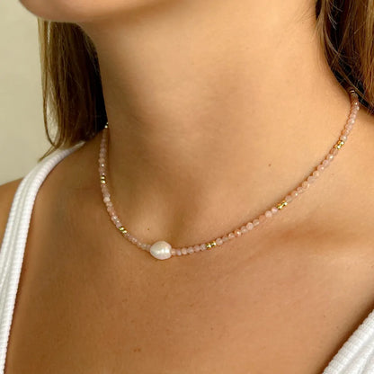 1 Piece Baroque Style Geometric Artificial Crystal Pearl Women's Necklace