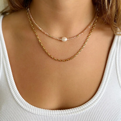 1 Piece Baroque Style Geometric Artificial Crystal Pearl Women's Necklace