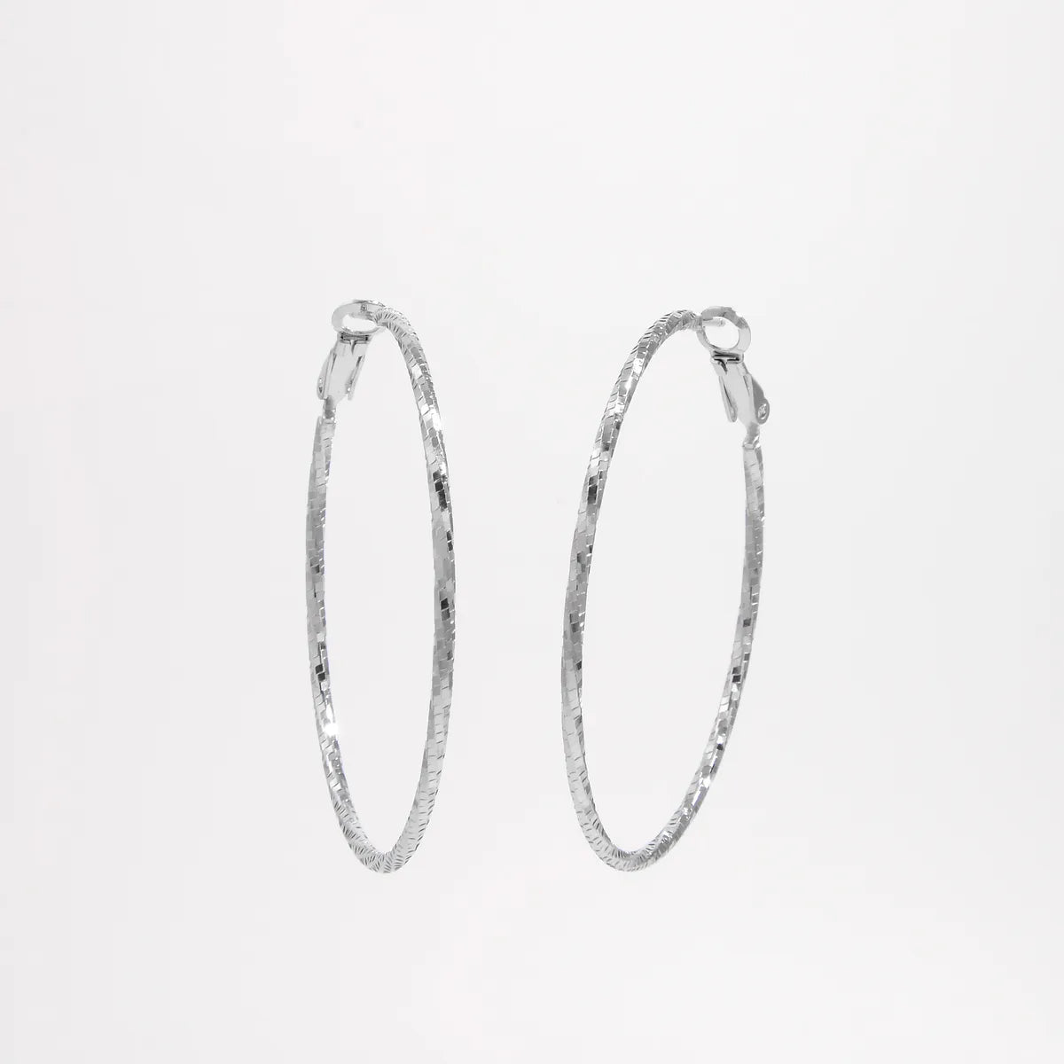 1 Piece Basic Modern Style Classic Style Round Plating Inlay Sterling Silver Zircon White Gold Plated Hoop Earrings