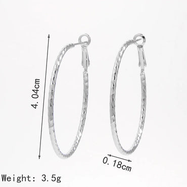 1 Piece Basic Modern Style Classic Style Round Plating Inlay Sterling Silver Zircon White Gold Plated Hoop Earrings