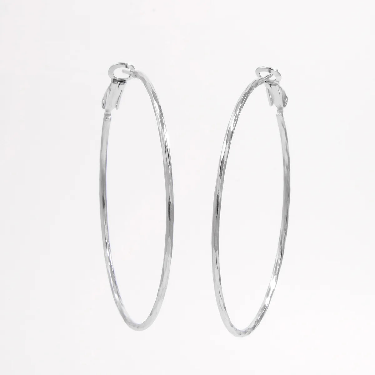 1 Piece Basic Modern Style Classic Style Round Plating Inlay Sterling Silver Zircon White Gold Plated Hoop Earrings