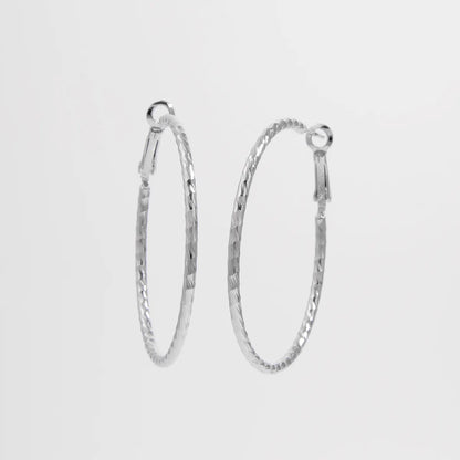 1 Piece Basic Modern Style Classic Style Round Plating Inlay Sterling Silver Zircon White Gold Plated Hoop Earrings