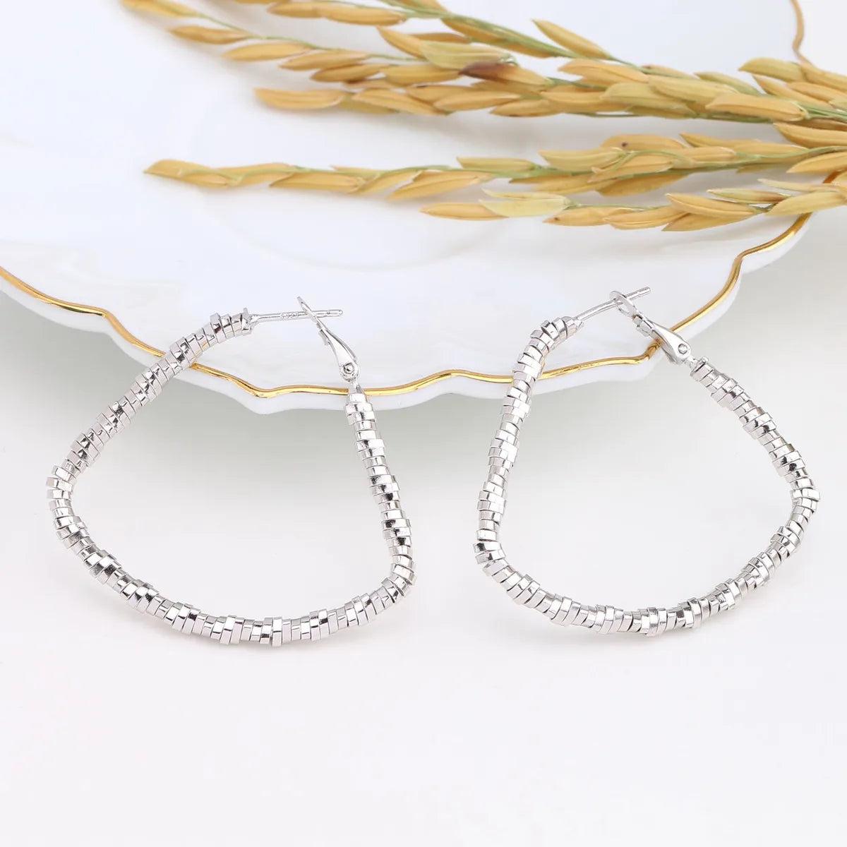 1 Piece Basic Modern Style Geometric Plating Sterling Silver Earrings