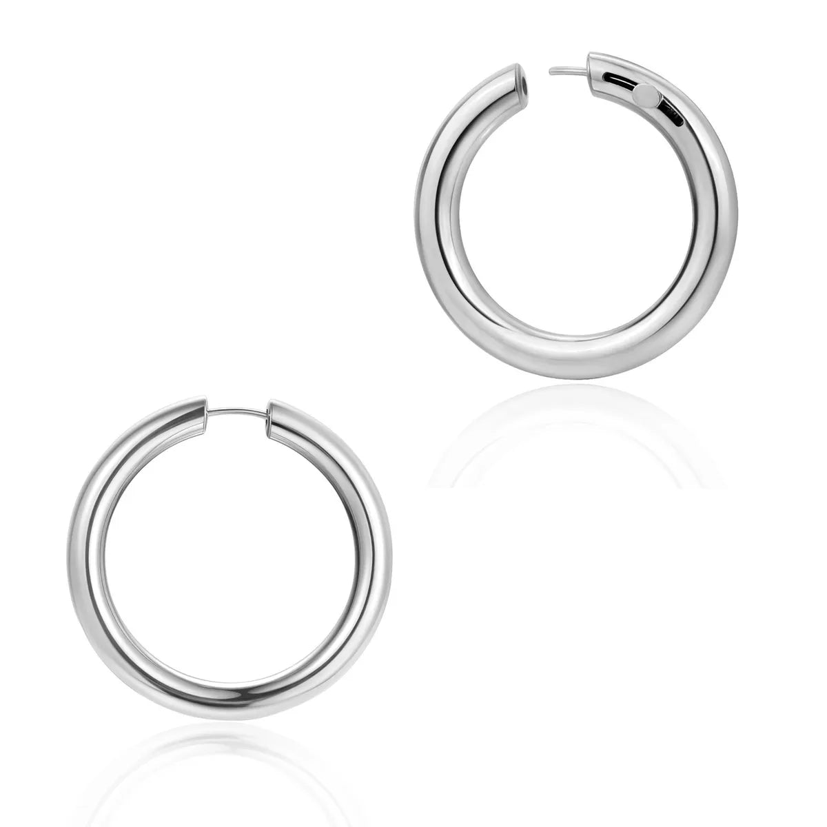 1 Piece Basic Simple Style C Shape Geometric Plating 304 Stainless Steel Hoop Earrings